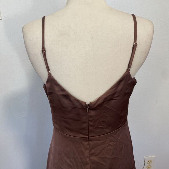 Birdy Grey Y2K Fairy Shiny Satin Long Bridesmaid Prom Leg Slit 90s HOCO Dress S - Picture 8 of 13